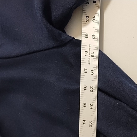 Lands End Navy Shirt Waist Covered Button Placket Wool Fully Lined Dress Pockets - Picture 5 of 16